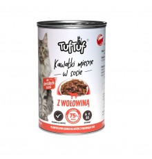 TUF TUF Pieces of meat in sauce with beef - wet cat food - 415g