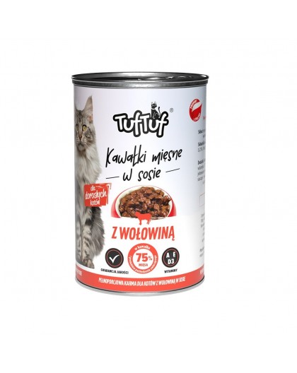 TUF TUF Pieces of meat in sauce with beef - wet cat food - 415g