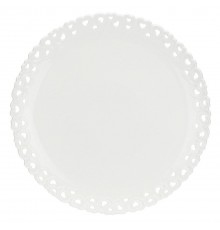 Embellished Valentino cake plate - White, 34 cm