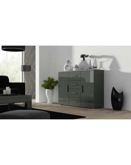 Cama living room sideboard UNi grey/grey gloss