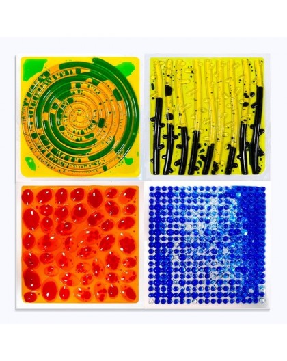 Tullo Sensory path – textured sensory tiles with liquid, 4 pcs.