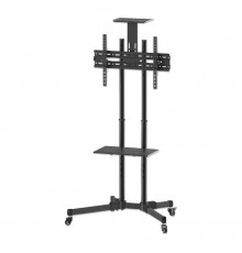 Manhattan TV & Monitor Mount, Trolley Stand, 1 screen, Screen Sizes: 37-65", Black, VESA 200x200 to 600x400mm, Max 40kg, LFD, Li