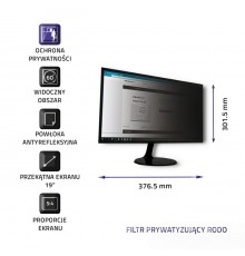 Qoltec 51053 display privacy filters 48.3 cm (19")