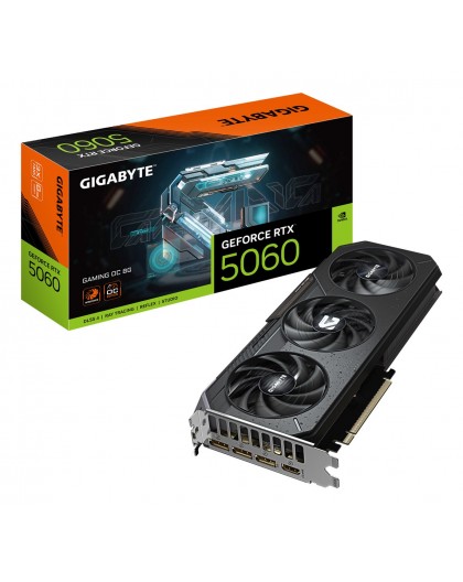 GIGABYTE GeForce RTX 5060 GAMING OC 8G Graphics Card - 8GB GDDR7, 128bit, PCI-E 5.0, 2595 MHz Core Clock, 3 x DisplayPort, 1 x H
