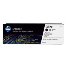 HP 312X 2-pakk Kõrge Saagikuse Must Originaal LaserJet Toonerikassett