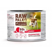 RAW PALEO Duoprotein Beef & Rabbit Puppy - wet dog food - 200g