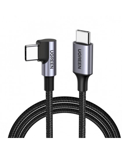 Ugreen USB-C (straight) / USB-C (angled) PD QC 60W 3A 0.5m US255 (grey)