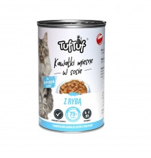 TUF TUF Pieces of meat in sauce with fish - wet cat food - 415g