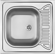 1-bowl steel sink with drainer - overlay