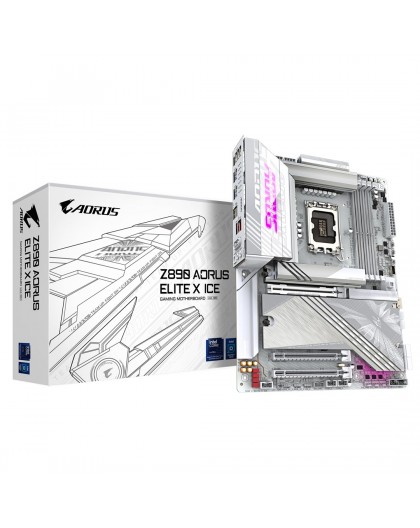 GIGABYTE Z890 AORUS ELITE X ICE Motherboard - Supports Intel Core Ultra (Series 2) CPUs, 16+1+2 phases VRM, up to 9500MHz DDR5 (