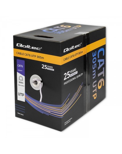 Qoltec UTP Cable/Twisted Pair | CAT6 | 305m | PVC grey