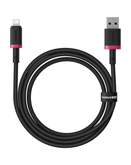 Baseus Dura Type A kuni IP 2.4A kiire laadimiskaabel Must, Punane