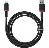 Baseus Dura Type A kuni IP 2.4A kiire laadimiskaabel Must, Punane