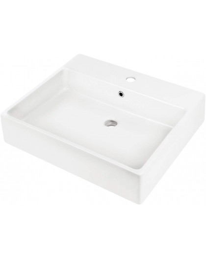 Ceramic countertop/wall washbasin with space for a tap - 60x50 cm