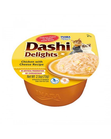 INABA Dashi Delights Chicken with cheese in broth - cat treats - 70g