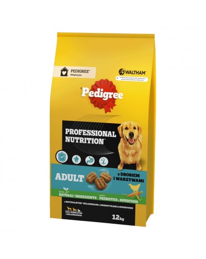 PEDIGREE Professional Nutrition Adult with poultry and vegetables, medium and large breeds - dry dog food - 12kg
