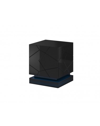 QIU bedside table 2 pcs. 46x41.5x53 cm black gloss/black gloss