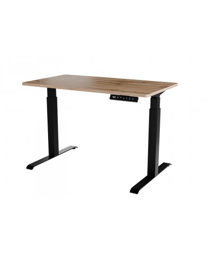 Desk with electric height adjustment MOON 121x67x72-120 black/tan