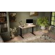 Desk with electric height adjustment MOON 121x67x72-120 black/tan
