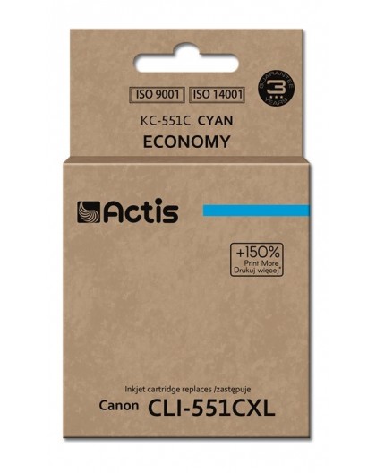 Actis KC-551C tint (asendaja Canon CLI-551C standard 12 ml tsüaan)