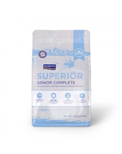 FISH4DOGS Superior Senior S Salmon - dry dog food - 1,5kg