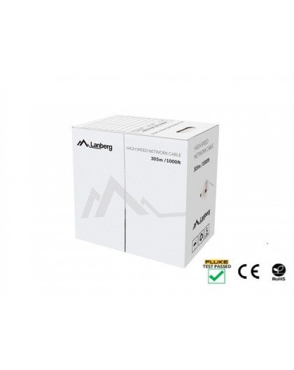 LANBERG CABLE UTP CAT.5E 305M WIRE CU ORANGE FLUKE