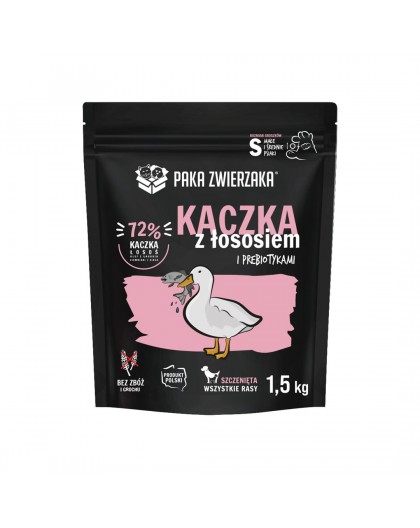 PAKA ZWIERZAKA Puppy Duck with salmon S - dry dog food - 1,5kg