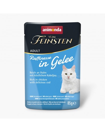 ANIMONDA Vom Feinsten Adult Raffinesse in Jelly rich in Chicken with Cod - wet cat food - 85 g