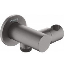 Round angled connector with handset holder