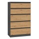 Topeshop M5 ANTRACYT/ARTISAN chest of drawers