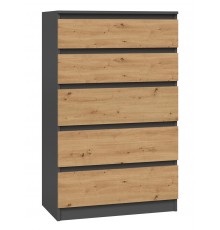 Topeshop M5 ANTRACYT/ARTISAN chest of drawers