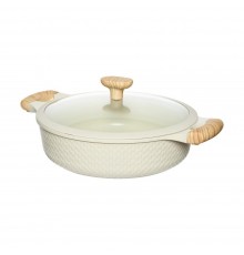 Shallow pot D28cm 4.1L/beige