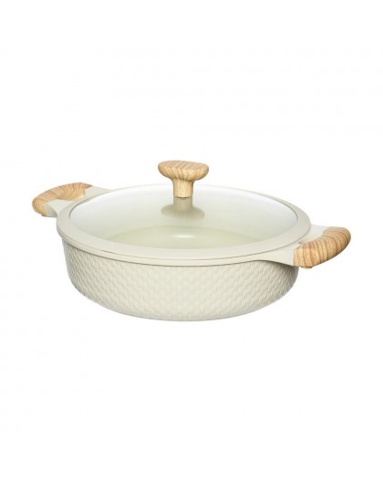 Shallow pot D28cm 4.1L/beige