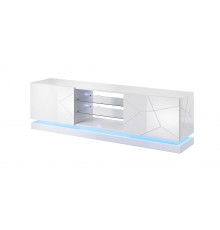 Cama TV cabinet QIU 200 MDF white gloss/white gloss