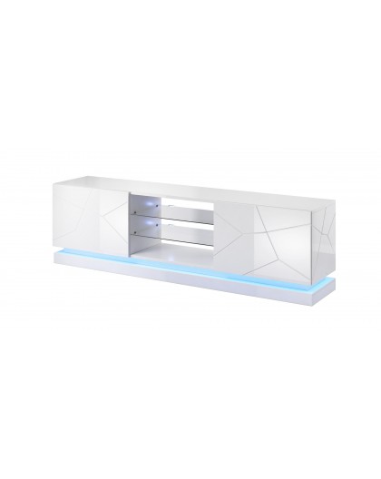 Cama TV cabinet QIU 200 MDF white gloss/white gloss