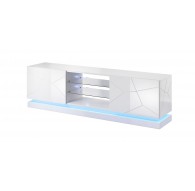 Cama TV cabinet QIU 200 MDF white gloss/white gloss