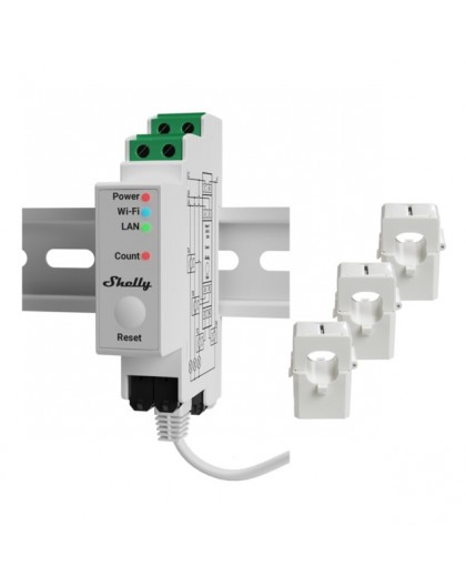 Shelly Hutschiene "Pro 3EM 120A" StromzĂ¤hler Wlan, Lan, BT