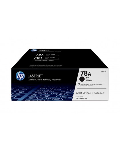 HP 78A 2-pack Black Original LaserJet Toner Cartridges