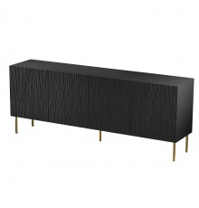 JUNGLE chest of drawers 190x40.5x74.5 black matt + golden legs