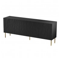 JUNGLE chest of drawers 190x40.5x74.5 black matt + golden legs