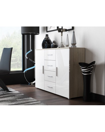 Cama living room sideboard UNI sonoma oak/white gloss