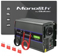 Qoltec Monolith 2000 MS Wave Voltage Converter | 12V to 230V | 1000/2000W | USB