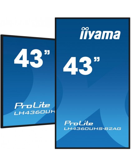 iiyama 43" 4K UHD professional digital signage display with advanced control and connectivity options