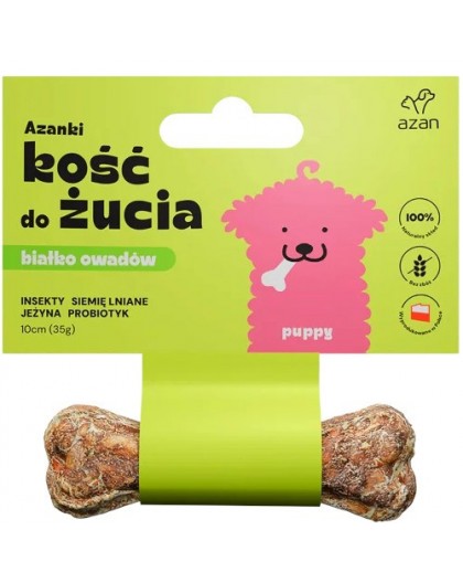 AZANKI Bone with Insects and Probiotic Puppy – Dog Treat – 10 cm