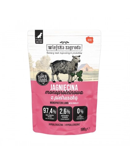 WIEJSKA ZAGRODA Monoprotein Lamb - wet dog food - 500g