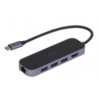 UNITEK HUB USB-C 3.1,RJ-45,3XUSB-A,HDMI,4K,PD100W