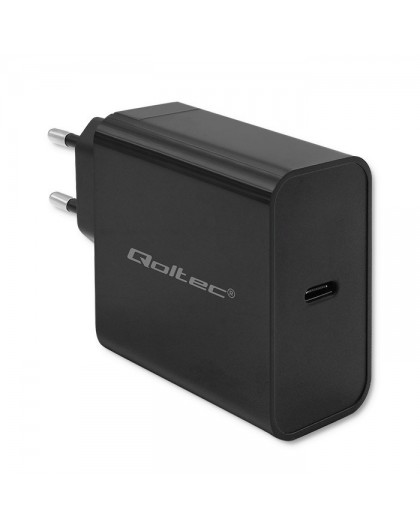 Qoltec 52379 Super Quick PD Charger | 1xUSB-C | 65W | 5-20V | 3-3.25A | Black