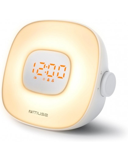 Muse Light ML-198 CR Radio Alarm Clock, White