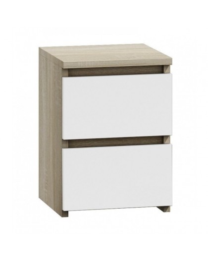 Topeshop M2 SONOMA MIX nightstand/bedside table 2 drawer(s) Oak, White
