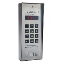 Laskomex CD-2600R audio with stainless steel RFID key reader, in surface-mounted housing.